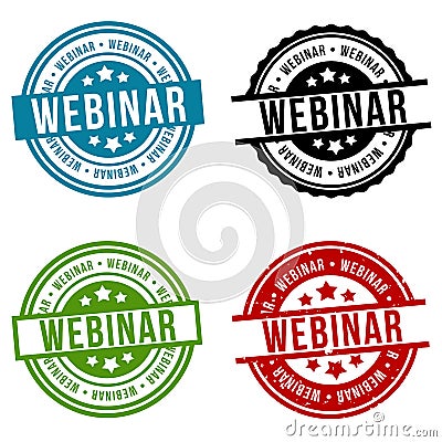 Webinar badge stamp collection. webinar seals isolated on white Vector Illustration