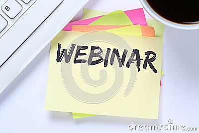 Webinar online workshop training internet learning teaching semi Stock Photo