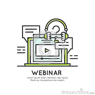 Webinar and Presentation Video Live Stream Stock Photo