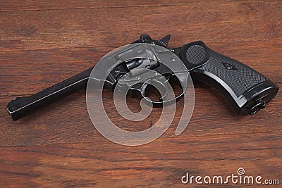 Webley Mk IV Top-Break Revolver service pistol for the armed forces of the United Kingdom, and the British Empire and Commonwealth Stock Photo