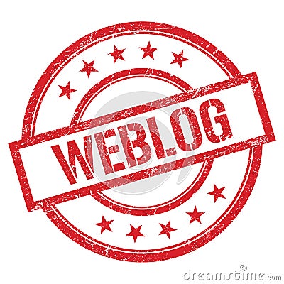 WEBLOG text written on red vintage stamp Stock Photo