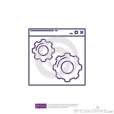 Webpage Browser Setting Line Icon Vector Illustration