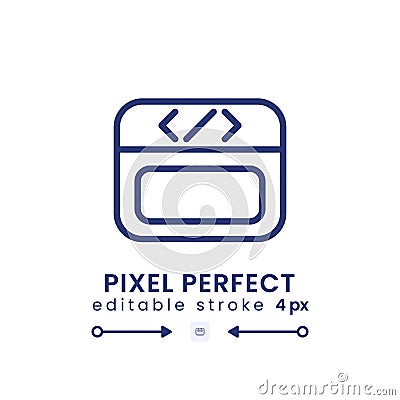 Webpage coding linear desktop icon Vector Illustration