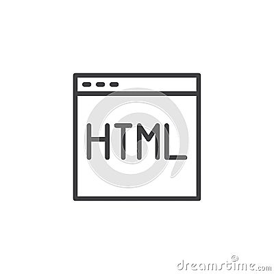 Webpage html code outline icon Vector Illustration