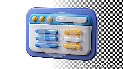 Webpage icon, website and internet symbol png transparent image Generative AI Stock Photo