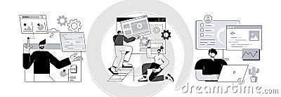Webpage programming abstract concept vector illustrations. Vector Illustration