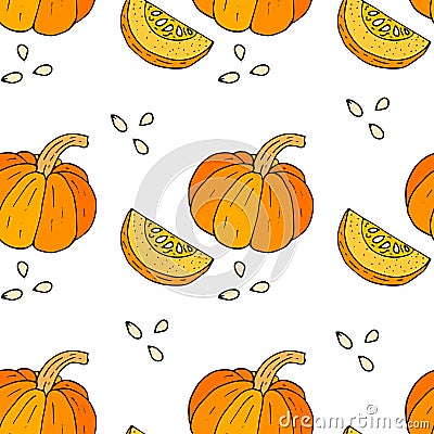 WebSeamless Halloween background with pumpkins. Vector Illustration