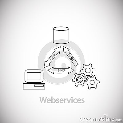 Webservice concept and distributed technologies Vector Illustration