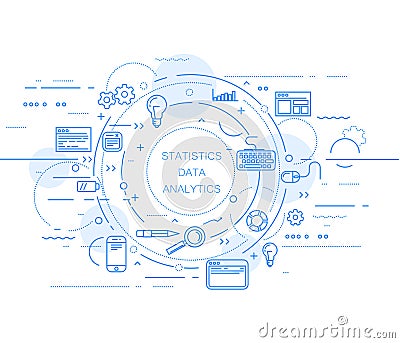 Website analytics and data statistics design Stock Photo