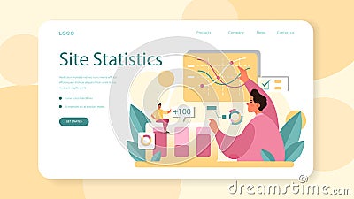 Website audit web banner or landing page. Web page analysis of website' Vector Illustration