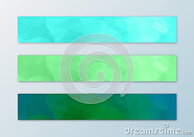 Website banner template set with abstract triangle polygon background Stock Photo