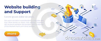 Website Building - Banner Layout Template for Website and Mobile Website Development. Vector Illustration