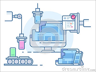 Website building design Vector Illustration