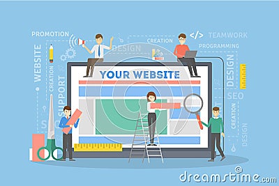 Website building illustration. Vector Illustration