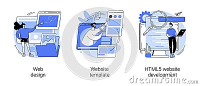 Website building service abstract concept vector illustrations. Vector Illustration