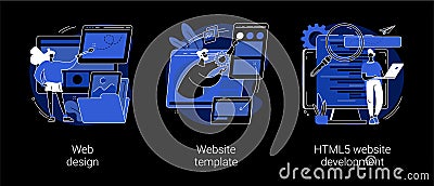 Website building service abstract concept vector illustrations. Vector Illustration