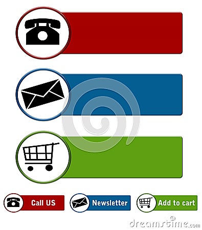 Website buttons Stock Photo