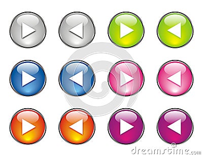 Website Buttons Many Colors Stock Photo