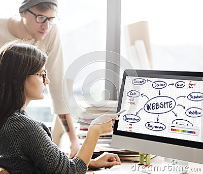 Website Connection Internet Networking Data Concept Stock Photo