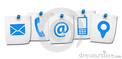 Website Contact Us Icons On Post It Stock Photo