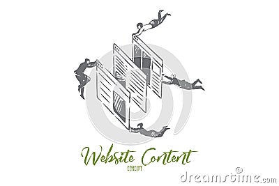 Website content concept sketch. Isolated vector illustration Vector Illustration