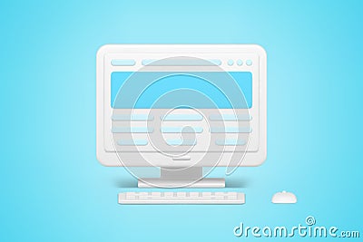 Website creation 3d icon. Encoding and developing online application Vector Illustration