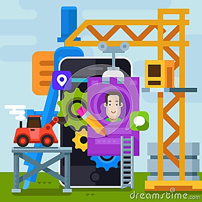 Website creation and design Cartoon Illustration