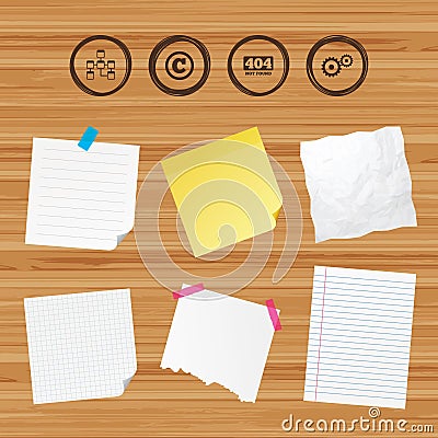 Website database icon. Copyrights and repair. Vector Illustration