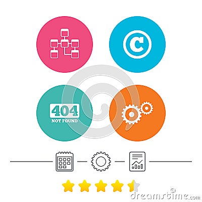 Website database icon. Copyrights and repair. Vector Illustration