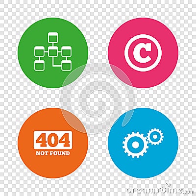 Website database icon. Copyrights and repair. Vector Illustration