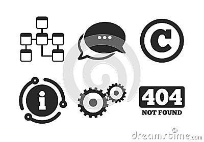 Website database icon. Copyrights and repair. Vector Vector Illustration