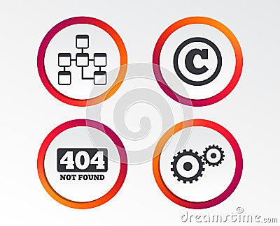 Website database icon. Copyrights and repair. Vector Illustration