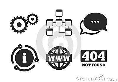 Website database icon. Internet globe and repair. Vector Vector Illustration