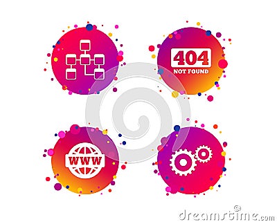 Website database icon. Internet globe and repair. Vector Vector Illustration