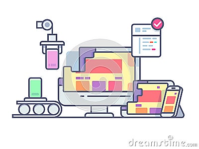 Website design and development Vector Illustration