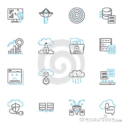 Website design linear icons set. Layout, Typography, Color, Navigation, Responsive, Interface, Graphics line vector and Vector Illustration