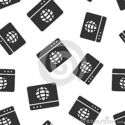 Website domain icon in flat style. Global internet address vector illustration on white isolated background. Server seamless Vector Illustration