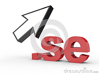 Website Domain Name Address endings with arrow Stock Photo