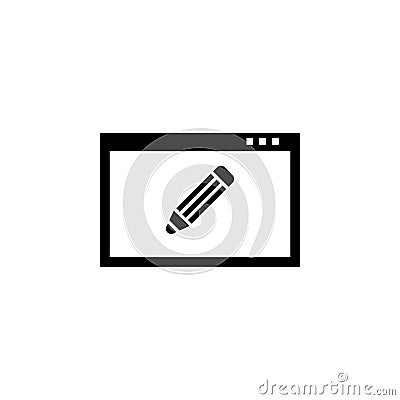 Website Editing, Frontend and Backend Solid Flat Vector Icon Isolated on White Background Vector Illustration