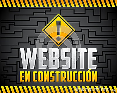 Website en construccion - Website under construction spanish text Vector Illustration