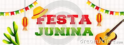 Website header banner design for Festa Junina Party. Stock Photo