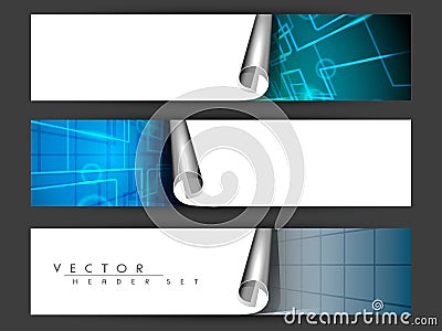 Website header or banner set. Vector Illustration