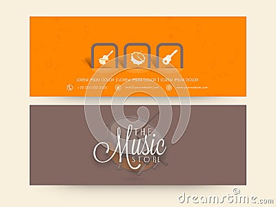 Website header or banner set for music store. Stock Photo