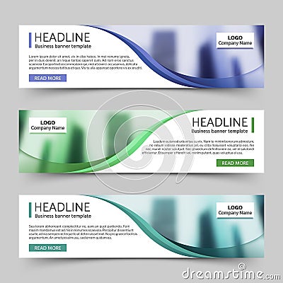 Website horizontal business banners vector template Vector Illustration