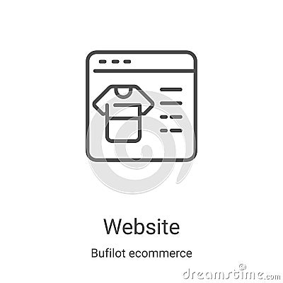 website icon vector from bufilot ecommerce collection. Thin line website outline icon vector illustration. Linear symbol for use Vector Illustration
