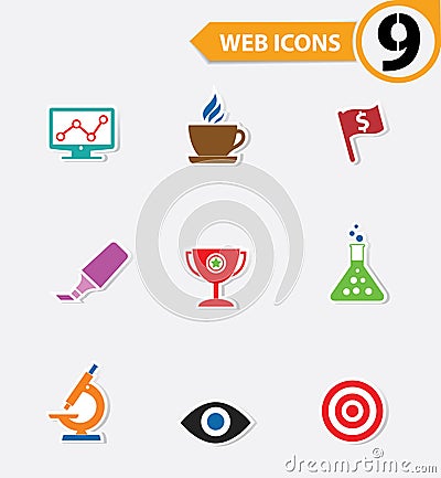 9 Website icons Vector Illustration