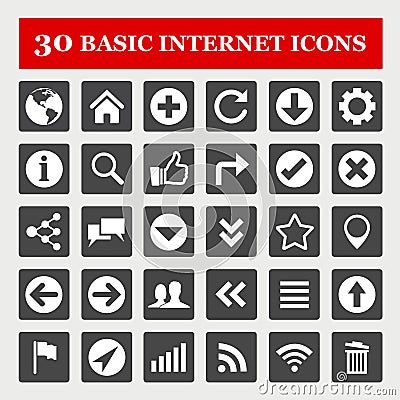 Website and internet icon set Vector Illustration