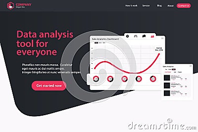 Website Landing Page Design Web Analytics Website Vector Template Vector Illustration