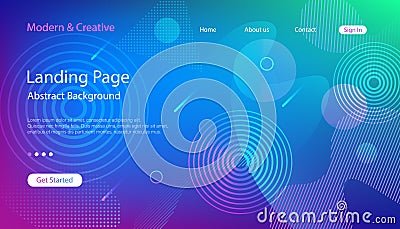 Website Landing Page Template. Modern Abstract Background Design Vector Illustration