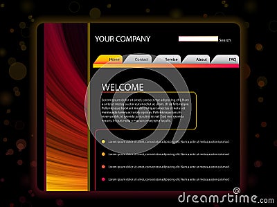 Website Layout Template in Red Vector Illustration